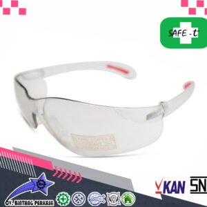 SAFE-T / KACAMATA SAFETY SEADRA -POLYCARBONATE CLEAR & BLACK