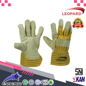 SARUNG TANGAN - LEOPARD LPG 009 Yellow Cotton Leather Golves