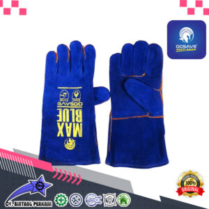 GOSAVE Leather Welding Gloves Max Blue 14"