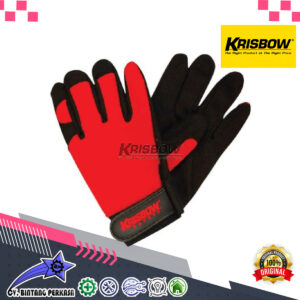 KRISBOW Sarung Tangan Work Glove M Black & Red Leather Krisbow KW1000239