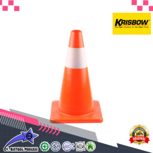 KRISBOW TRAFFIC CONE 45CM WITH 1 REFLECTIVE TAPE
