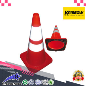 KRISBOW TRAFFIC CONE 70CM HEIGHT ORANGE PVC